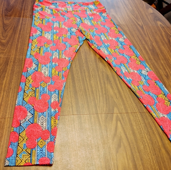 LuLaRoe Disney Southwestern/Boho Mickey Leggings - Picture 2 of 3